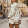 thumbnail image 4 of Turilly Women's Spotted Printing Hooded Sweatshirts Long Sleeve Pockets Casual Fashion Blouses, 4 of 5