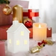 thumbnail image 1 of HLONK Ceramic Christmas Village  Christmas Village Accessories White Winter Village LED Light Porcelain Tabletop Christmas Figurine with Artificial Christmas Tree, 1 of 5