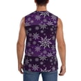 thumbnail image 4 of Bingfone Snowflake Gradient Purple Pattern Men's Tank Tops Workout Sleeveless Tee Shirts Running Beach Tanks for Men-3X-Large, 4 of 8