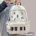 thumbnail image 6 of Music Themed School Backpack, School Backpack Set with Shoulder Bag, Water Resistant Daypack for College Outdoor, White, 6 of 10