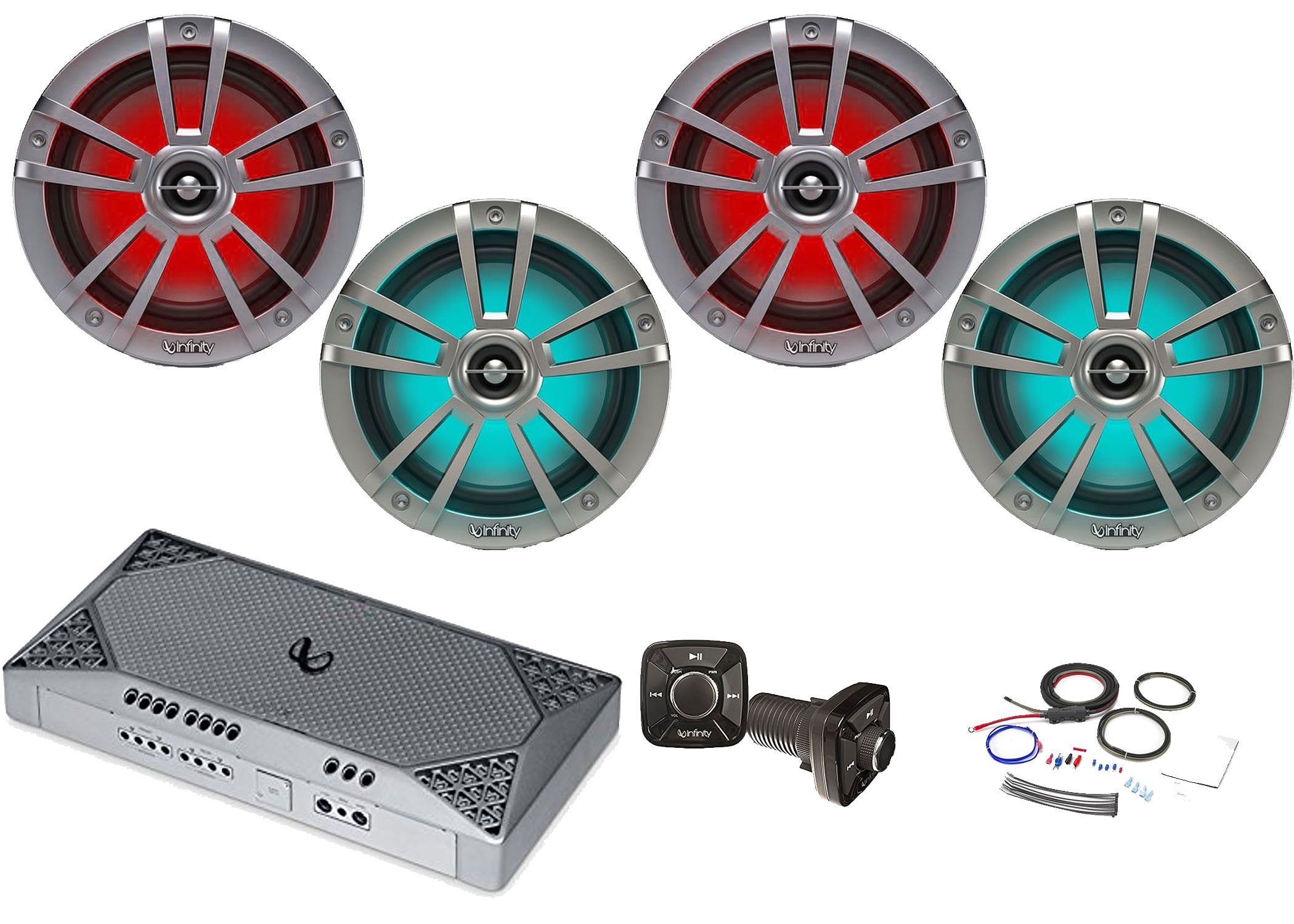 Infinity 4Channel Compact Marine Amplifier, PreAmp Bluetooth
