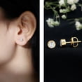 thumbnail image 3 of Rosec Jewels Natural Diamond Flower Stud Earrings for Women - HI-SI Quality - with Screw Back - Ready to Gift, 18K Yellow Gold, 3 of 7