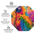 thumbnail image 3 of Zufioo Colorful Parrot Jungle Dream A Print Leather Coaster Set, Decorative PVC Coasters 4-pack - Scald and Stain-resistant, Suitable for Home, Cafes, Restaurants-Octagon, 3 of 6