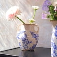 thumbnail image 3 of Luoshdecor Vintage Ceramic Vases,White Blue Chinoiserie Floral Vase Cracked for Home Decor, Table, Living Room, Bookshelf, 3 of 5
