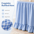 thumbnail image 5 of Teacher Desk Skirts，6 ft x 30 Inch Ruffled Table Skirt Decor Supplies for Classroom Teacher Office Desk Decor, Farmhouse Home Kitchen Party Blue, 5 of 9