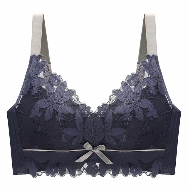 Timegard Womens Bras Wirefree Full Support Flower Adjustable Strap Breathable Comfort Daily Lace Bras