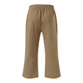 thumbnail image 5 of FAOWME Kids Comfortable High Waisted Wide Leg Pants Drawstring Elastic Trousers Comfy Straight Leg Long Pants With Pockets Khaki 6-7 Years, 5 of 5