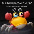 thumbnail image 3 of GHSDFBB Yellow Crawling Crab Toys with Light Up, Interactive Musical Toy with Automatically Avoid Obstacles, USB Rechargeable, Fun Moving Toy for Babies, Toddlers and Kids, 3 of 7