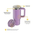 thumbnail image 4 of RTIC 30 oz Insulated Tumbler with Handle, Ceramic Lined, Leak-Resistant Straw Lid, Lavender Glitter, Road Trip Tumbler, 4 of 9