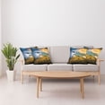 thumbnail image 4 of Ambesonne Landscape Throw Pillow Cover 4 Pack, Misty Mountaintops, 24", Yellow Blue Green, 4 of 5