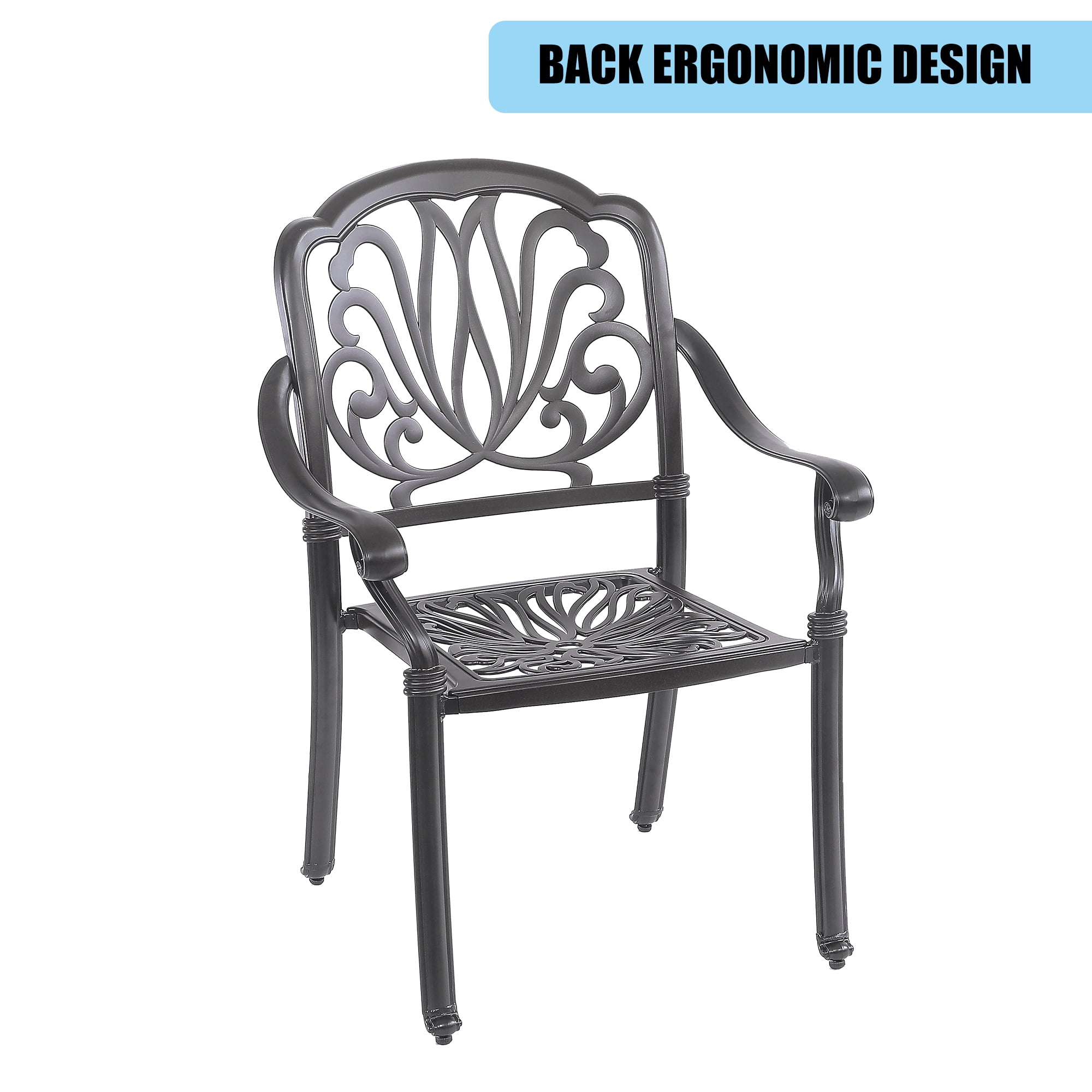 Kadyn 5PCS Outdoor Furniture Dining Table Set, All-Weather Cast Aluminum Patio Furniturev with 1 Round Table, 4 Chairs and Umbrella Hole, Outside Patio Table and Chairs for Patio Garden Deck, Black Kadyn 5PCS Outdoor Furniture Dining Table Set, All-Weather Cast Aluminum Patio Furniturev with 1 Round Table, 4 Chairs and Umbrella Hole, Outside Patio Table and Chairs for Patio Garden Deck, Black