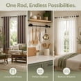thumbnail image 5 of Curtain Rods No Drilling for Windows Set 32 to 48 Inch,5/8 Inch Diameter Drapey Pole with No Drill Curtain Rod Brackets,Renter Friendly Cortineros Para Ventanas with Adhesive Holder Hook (Black), 5 of 18