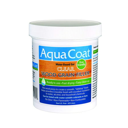 , Best Wood Grain Filler. Clear Gel, Water based, Low Odor, Fast Drying, Non Toxic, Environmentally Safe. Pint., GREEN ALTERNATIVE to hazardous and flammable solvent.., By Aqua