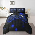 thumbnail image 2 of Gaming Full Comforter Set Teens Game Bedding Set, Gamer Comforter Set Game Bedroom Decor,Glowing Neon Gamepad Duvet Set Geometric Reversible Quilt Comforter Warm,Royal Blue, 2 of 7