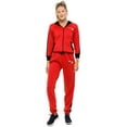 thumbnail image 2 of SKYLINEWEARS Track Suits for Women Set Workout Gym Full Zip-Up Hoodie Sweatsuits 2 Piece Tracksuit Collar Red Black L, 2 of 6