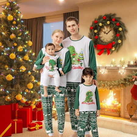 

KEUSN Christmas Print Matching Family Christmas Pajamas Set