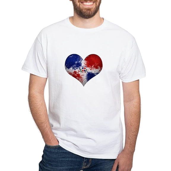 CafePress - Dominican Heart White T Shirt - Men's Classic T-Shirts