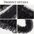 thumbnail image 6 of Black 3-Layer Pleated Chiffon Lace Trim 4 Inch Width Ruffled Satin Organza Lace Fabric Frills Wide Mesh Tulle Woven Ruffle Fringe Ribbon for Sewing Clothing Curtain Decor Dress Crafts DIY DIY, 6 of 9