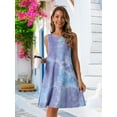 thumbnail image 5 of DARING DIVA Tie Dye Tank Dress Sleeveless Pockets Dress S Blue Purple, 5 of 8