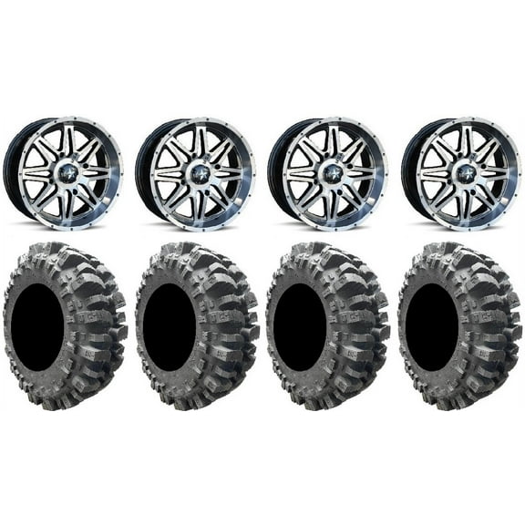 MSA Dark Tint Vibe 14" UTV Wheels 30" Bogger Tires Polaris RZR XP 1000 / PRO XP / Ranger XP 900/1000
