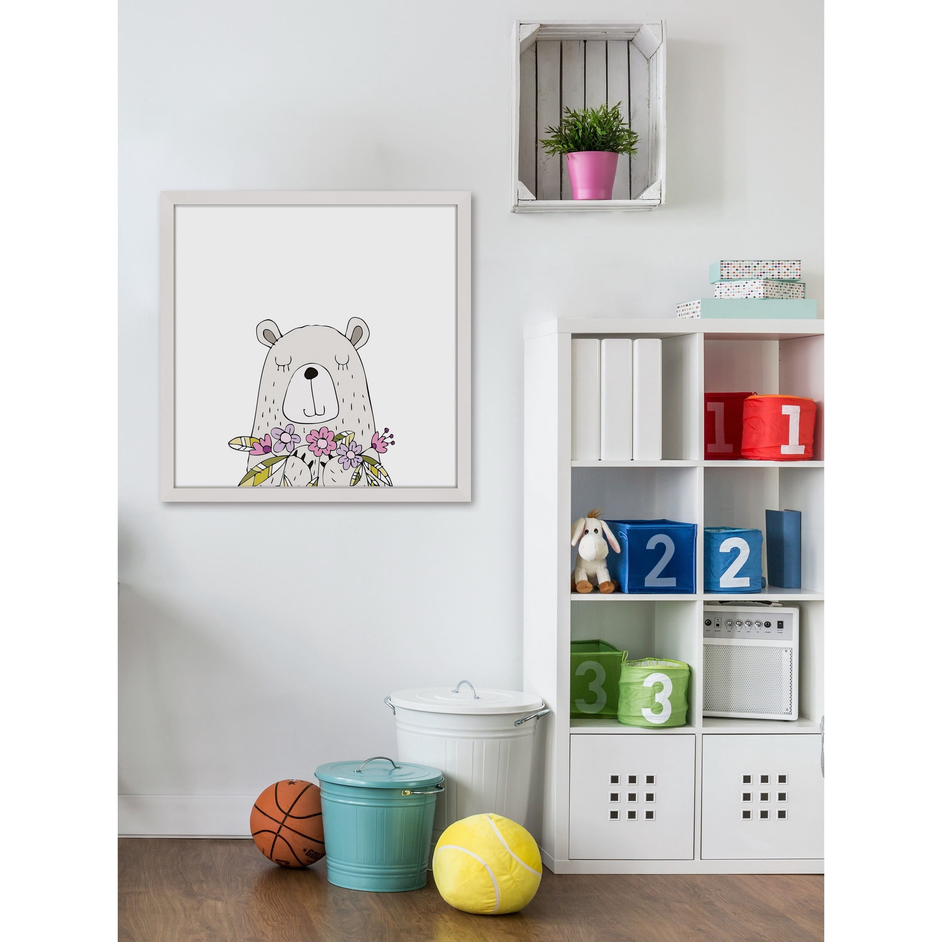 Marmont Hill "Square Bear" by Shayna Pitch Framed Painting Print