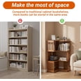 thumbnail image 6 of 3 Tier Solid Wood Corner Bookshelf, 41" H L-Shaped Freestanding Rubberwood Bookcase with Side Frame Design, No MDF No Engineered Wood, Space-Saving Corner Shelf for Living Room Bedroom Home Office, 6 of 7