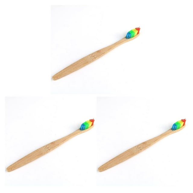 Wisewang Natural Bamboo Toothbrush Whitening Bamboo Toothbrushes Soft Colorful 1pcs 3Set