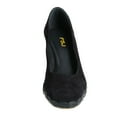 thumbnail image 3 of FSJ Women Charming Braided Espadrille Wedge Mid Heel Pumps Round Closed Toe Slip On Casual Office Party Formal Shoes Size 16 Black, 3 of 4