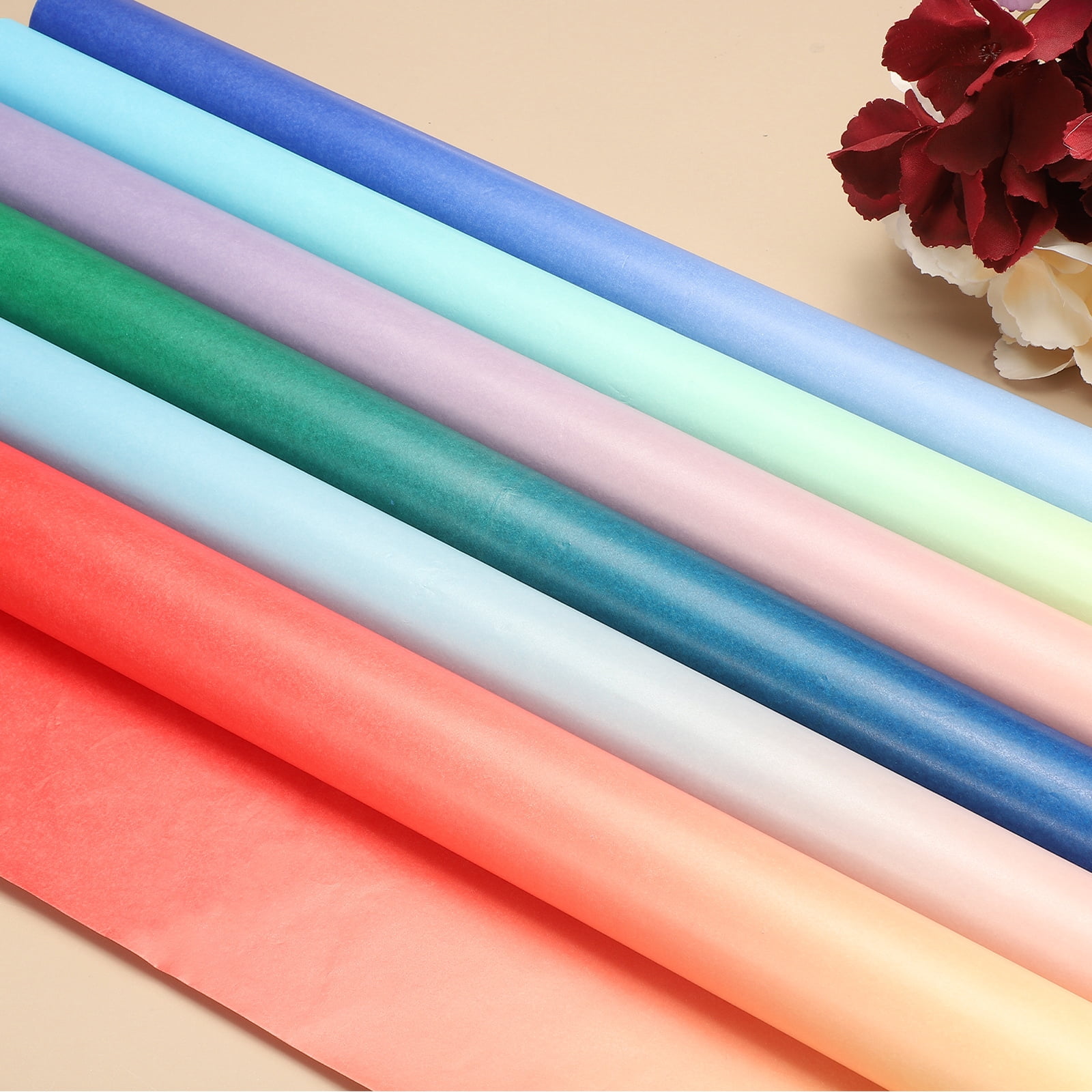 Uxcell 40 Sheets Colored Tissue Paper Bulk for Gift Bags, 27.6x19.7" Red Yellow Gradient Assorted Color Wrapping Paper for Craft Holidays Christmas Birthday Wedding Filler Flower Decor