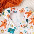 thumbnail image 6 of NOLDARES Kids Christmas Pajamas Print Tops with Pants Satin Sleepwear Christmas Pajamas for Kids Little Girls Cute Print Button Down Sleepwear Christmas Pajama Set(K017-White), 6 of 9