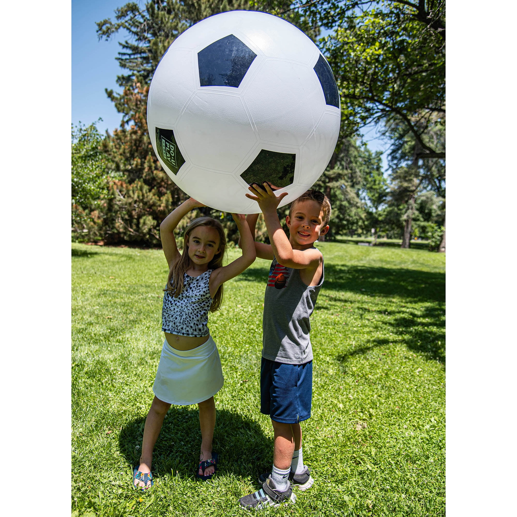 Do-U-Play: Jumbo Soccer Ball - 30" Inflatable Ball, Outdoor Sports Play, Kick-Chase-Bounce, Hand Pump, Easy Inflate & Deflate, Adults & Kids Ages 3+
