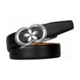 thumbnail image 1 of Catelles Black Cowhide Leather Belt For 2.4CM Width Women Belt with Four-Leaf Clover Alloy Automatic Buckle Durable Cowhide, Fashionable Business Casual Wear,Gift Box &Length 115cm, 1 of 14