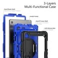 thumbnail image 6 of Case for Samsung Galaxy Tab S6 Lite 10.4 Inch 2024/2022/2020 with Screen Protector, 360 Degree Rotating Kickstand Hand Strap Heavy Duty Shockproof Cover with Shoulder Strap, Dark Blue PC, 6 of 7