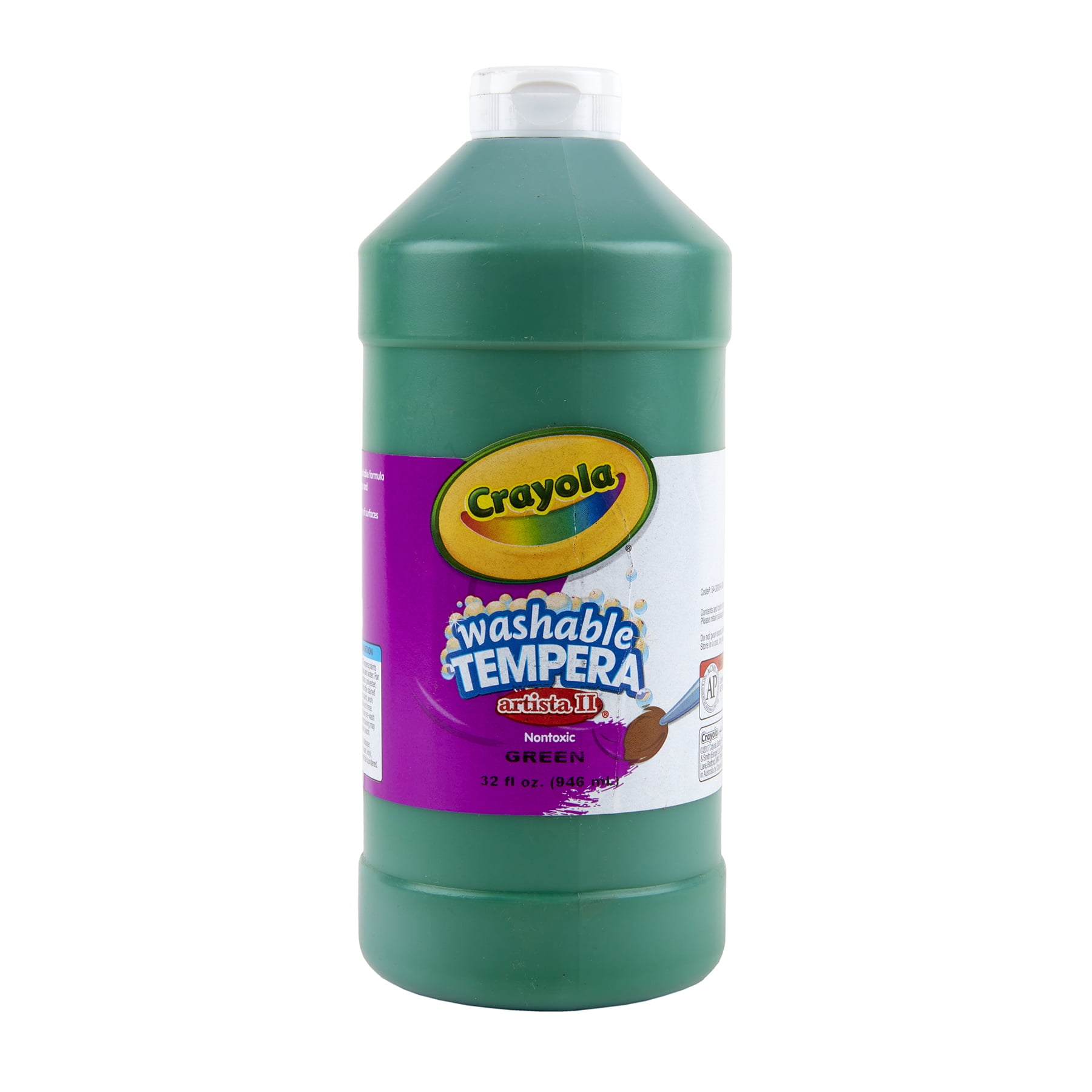 Crayola Artista II Washable Tempera Paint, 32 oz, Green, Pack of 3