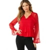 Sofia Jeans by Sofia Vergara Women's Flounce Hem Top