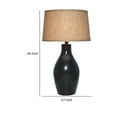 thumbnail image 5 of 31 Inch Table Lamp Indigo Blue Curved Pin Design Base Fabric Drum Shade- Saltoro Sherpi, 5 of 5