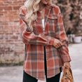 thumbnail image 4 of Towmus Womens Flannel Plaid Shirts Oversized Lightweight Long Sleeve Lapel Buffalo Plaid Button Down Shirt Blouse Tops, 4 of 7