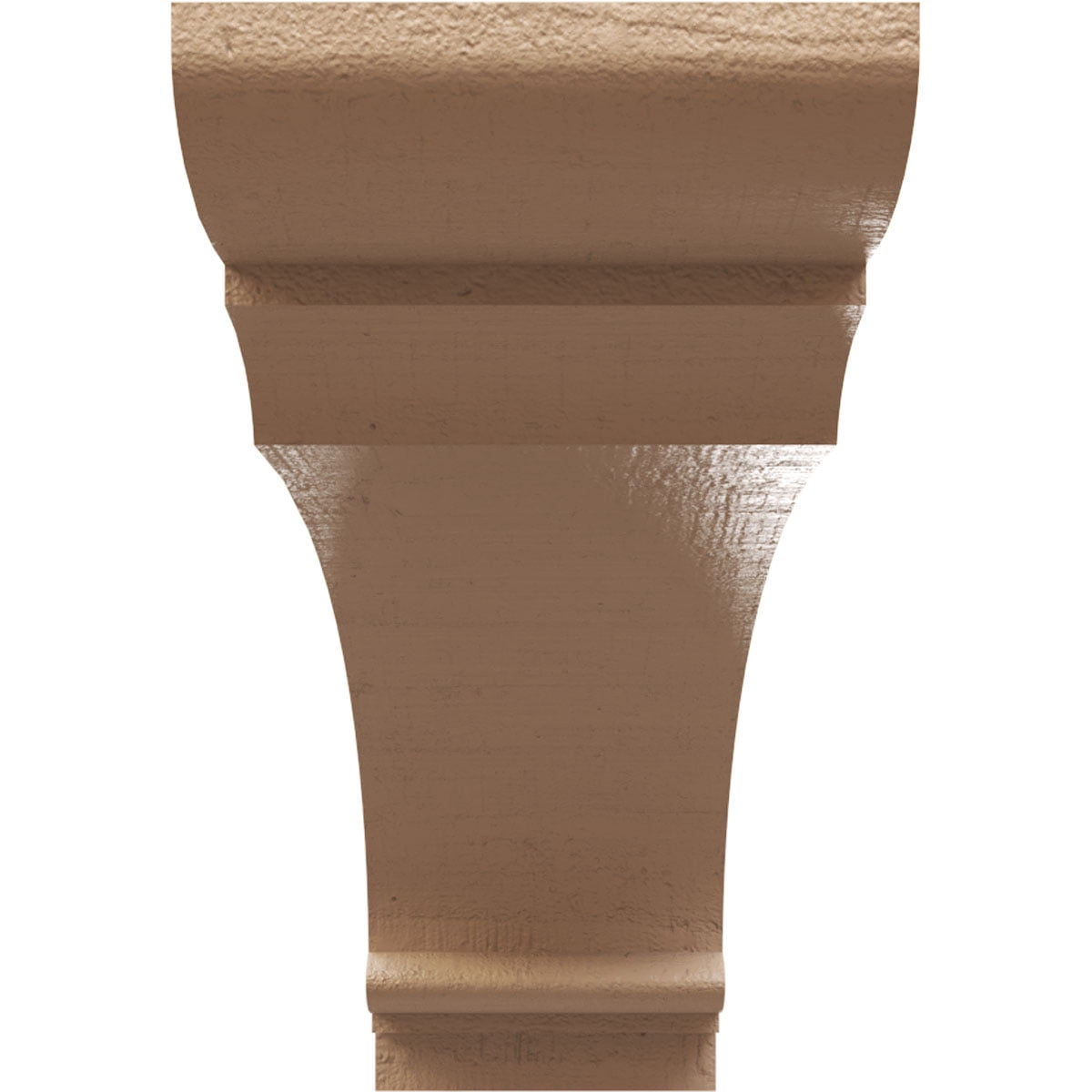 3"W x 18"D x 6"H Thin Hughes Rough Cedar Woodgrain TimberThane Corbel, Primed Tan