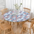 thumbnail image 3 of Blue Baseballs and USA Flags Pattern Round Fitted Tablecloth with Elastic Edge,Dining Table Cover Waterproof,Outdoor Round Tablecloth for Camping,Dining,Indoor and Outdoor, 3 of 7