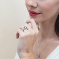 thumbnail image 6 of BERRICLE Sterling Silver Halo Round Cut Cubic Zirconia CZ Vintage Inspired Art Deco Fashion Ring for Women, Rhodium Plated Size 7, 6 of 10