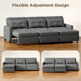 thumbnail image 5 of Asofer 3-in-1 Convertible Sleeper Sofa Bed, Adjustable Futon Couch Recliner with Metal Frame for Living Room, Home & Office - Dark Gray, 5 of 9