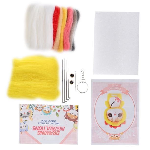 Kit de fieltro para principiantes, fieltro con aguja, lana para fieltrar con aguja, fieltro químico, compacto y ligero