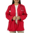 thumbnail image 6 of Panda Uniform by HeedFit Women’s 32" Colored Lab Coat – Custom Fit Medical Lab Coat, Multi-Color XS Red, 6 of 8