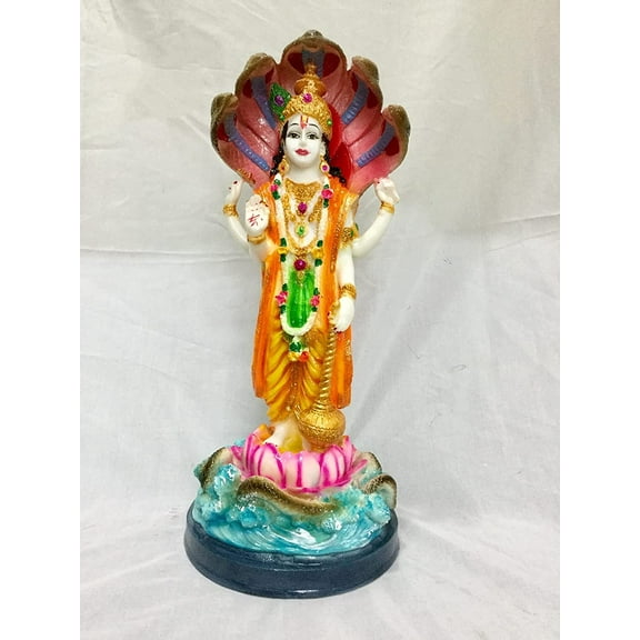 Standing Vishnu Statue Lord Vishnu Sculpture Hindu God Figurine Religious Statue Vishnu Idol Murti India God Statues for Temple Pooja Item Narayana The Preserver and Protector - AtoZ India Cart