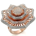 thumbnail image 1 of Rose Gold + Rhodium Brass Ring with Top Grade Crystal in Clear for Women Clear Stone Color Style 1W023 Size 6, 1 of 5