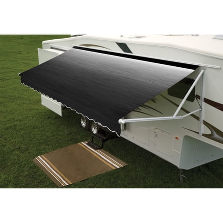 Dometic 915NR16.300U 9100 Power Patio Awning with Black Weathershield - 16', Onyx Linen Fade