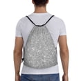 thumbnail image 2 of Easygdp GlitterSilver Drawstring Backpack, Beach Sackpack, Travel Sackpack Lightweight for Sports, Gym, Travel, Swimming - Medium, 2 of 9