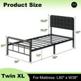 thumbnail image 2 of Lutown-Teen 14 inch Twin XL Bed Frames with Upholstered Headboard and Metal Footboard, Heavy Duty XL Twin Metal Bed Frame, No Box Spring Needed, Easy Assembly, 2 of 7