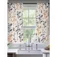 thumbnail image 2 of Orange Grey Botanical Sheer Curtains 72 Inch Length 2 Panels Set Window Treatments, Rustic Country Spring Floral Summer Leaf Rod Pocket Semi Curtains for Living Room/Bedroom/Kitchen, 104"W x 72"L, 2 of 7