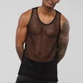 thumbnail image 3 of Men Micro Penetration Inner Top Lace Up Short Style Fashion Vest Shirt Male Streetwear Cami Shirts, 3 of 3